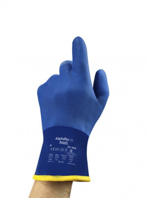 Luva PVC Azul C/Forro