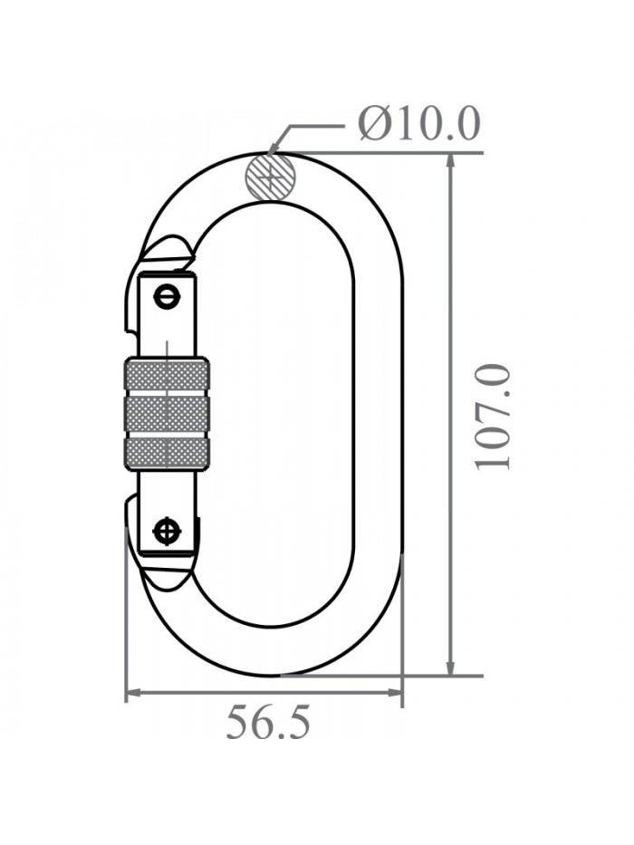 Mosquetão abertura 17mm