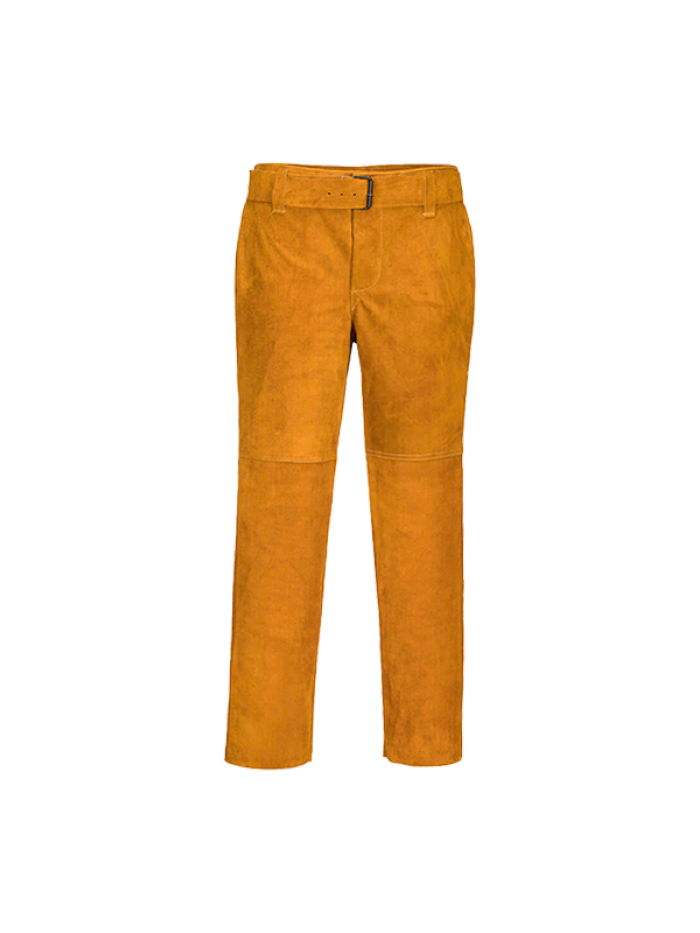 Calça em couro Bronzeado