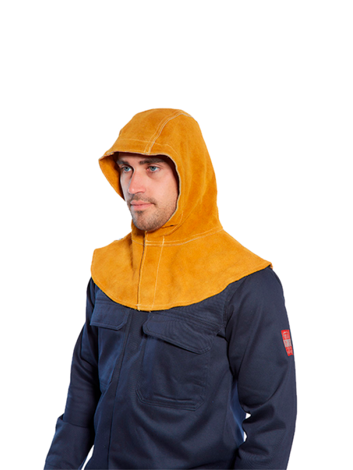 Capuz em couro Bronzeado