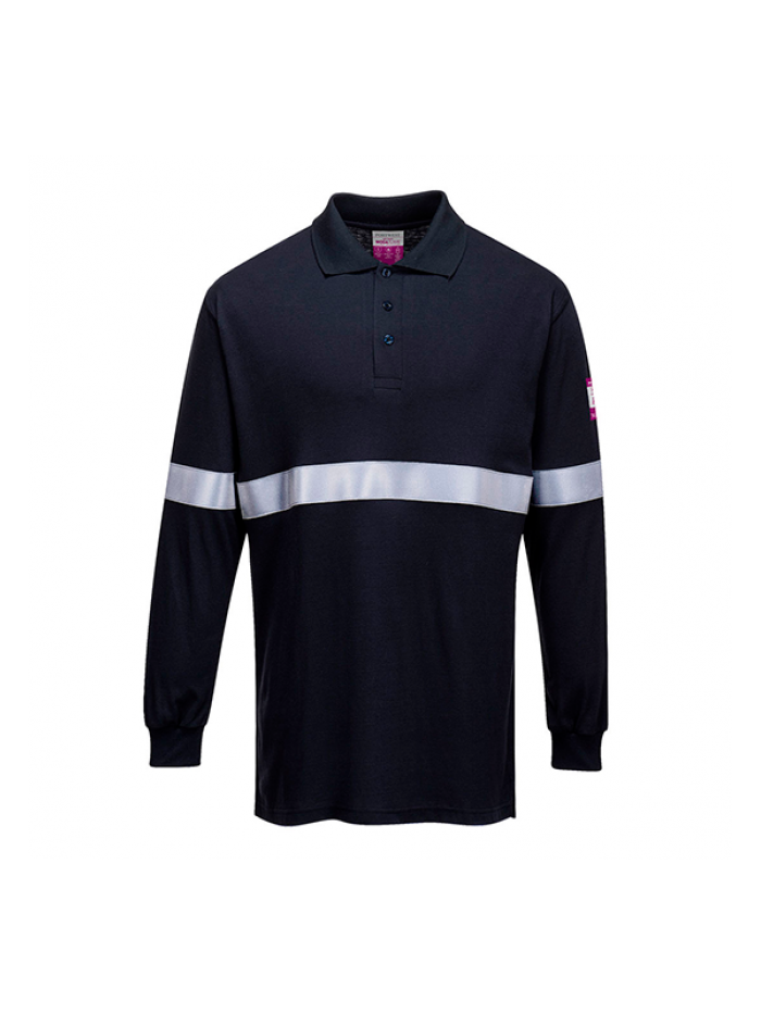 Polo de Manga Comprida Ignífugo e Antiestático c/ Fitas Refletoras