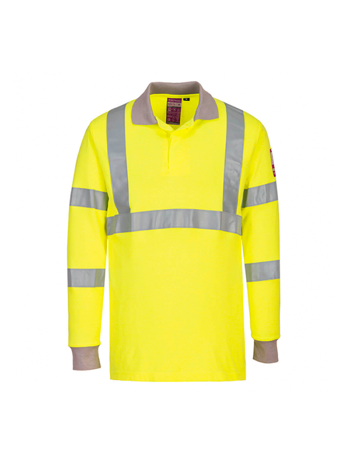 Polo de Manga Comprida Ignífugo e Antiestático c/ Fitas Refletoras Hi-Vis